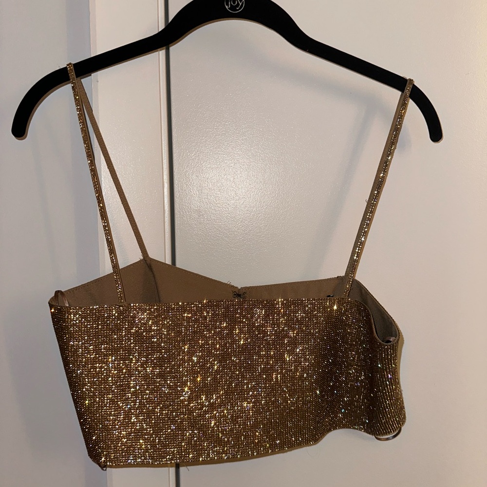Zara rhinestone crop top